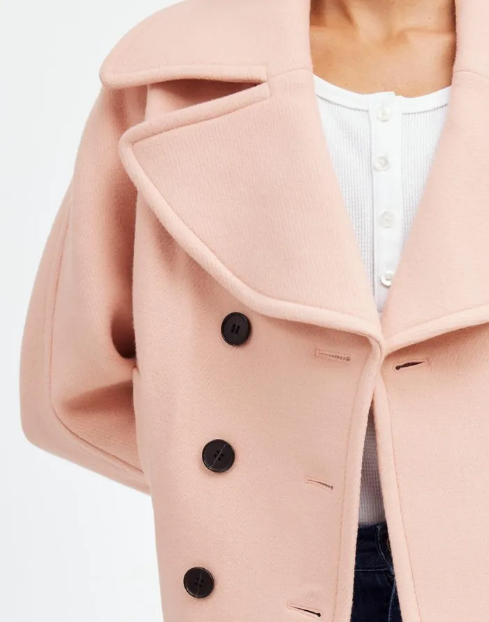 Madewell OversizedCollar Short Peacoat Pale Blush Women Coats Jackets