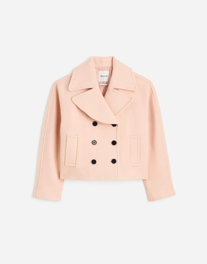 Madewell OversizedCollar Short Peacoat Pale Blush Women Coats Jackets