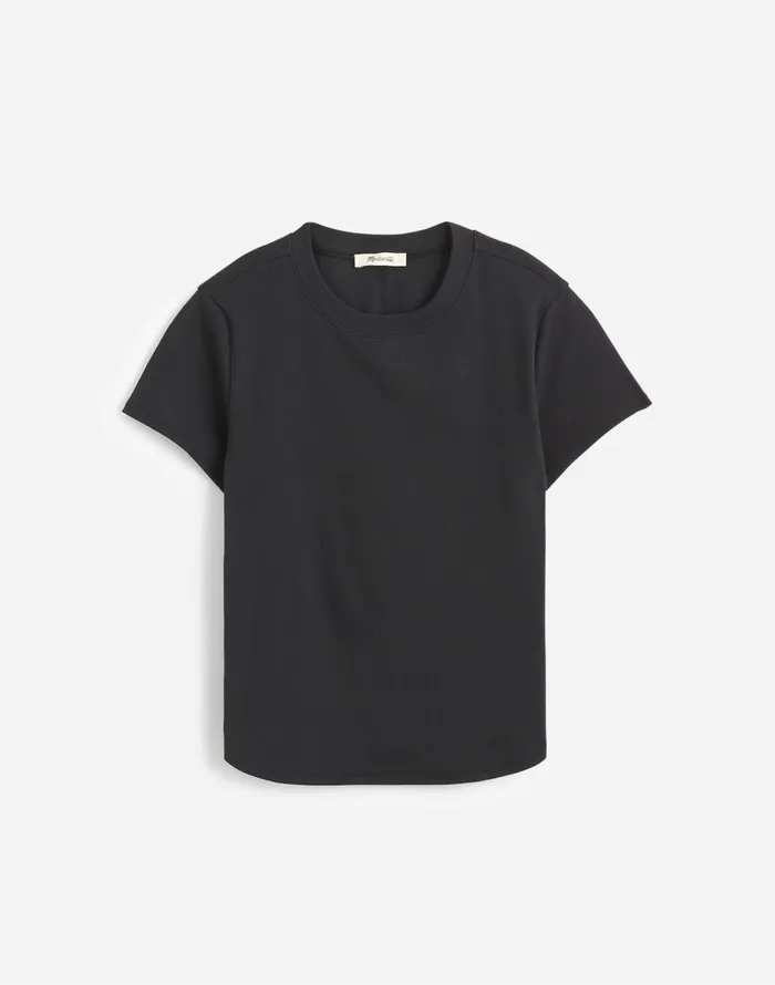 Madewell Regenerative Cotton Ribbed Crewneck Tee Jet Black Women Tees