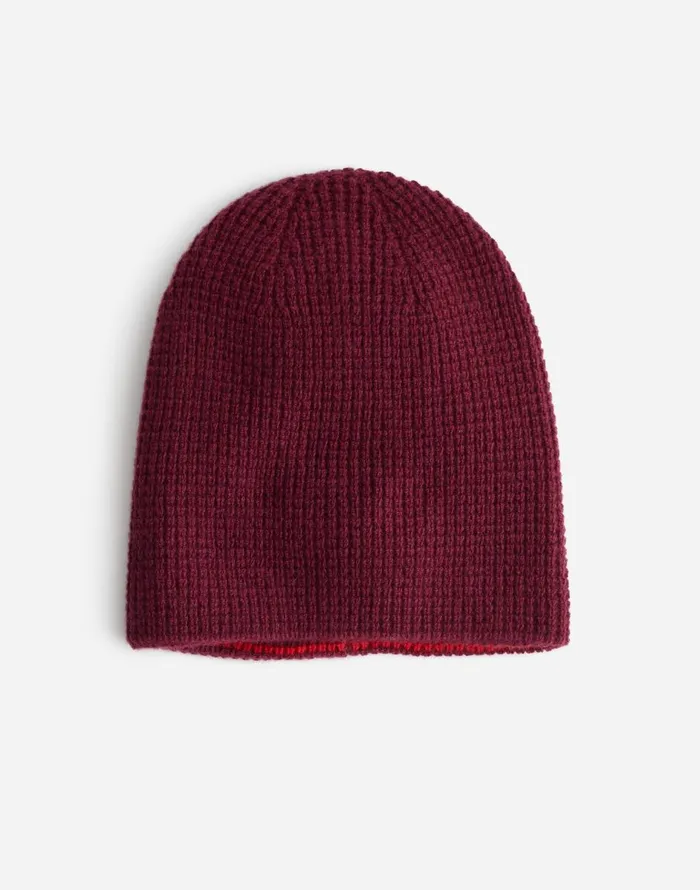 Madewell Reversible Beanie In SoftWool Bright Cherry Women Hats