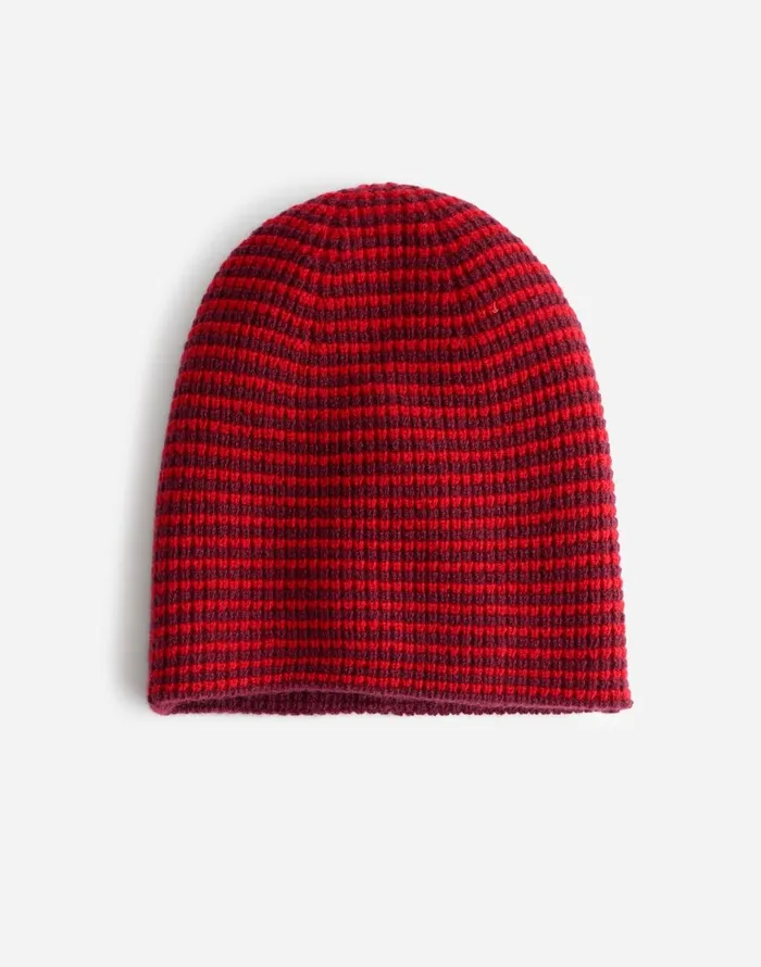 Madewell Reversible Beanie In SoftWool Bright Cherry Women Hats
