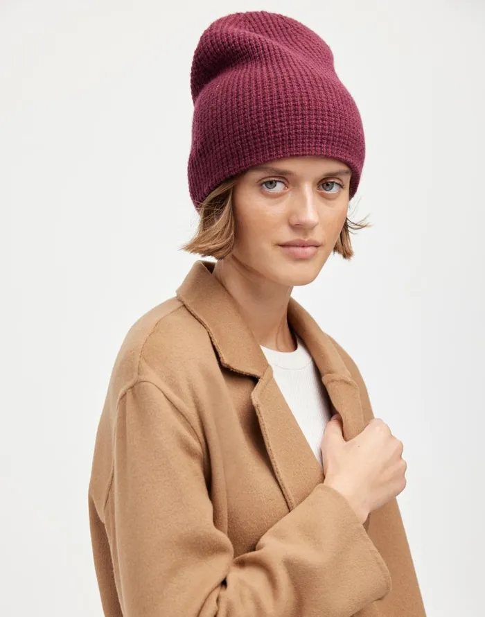 Madewell Reversible Beanie In SoftWool Bright Cherry Women Hats
