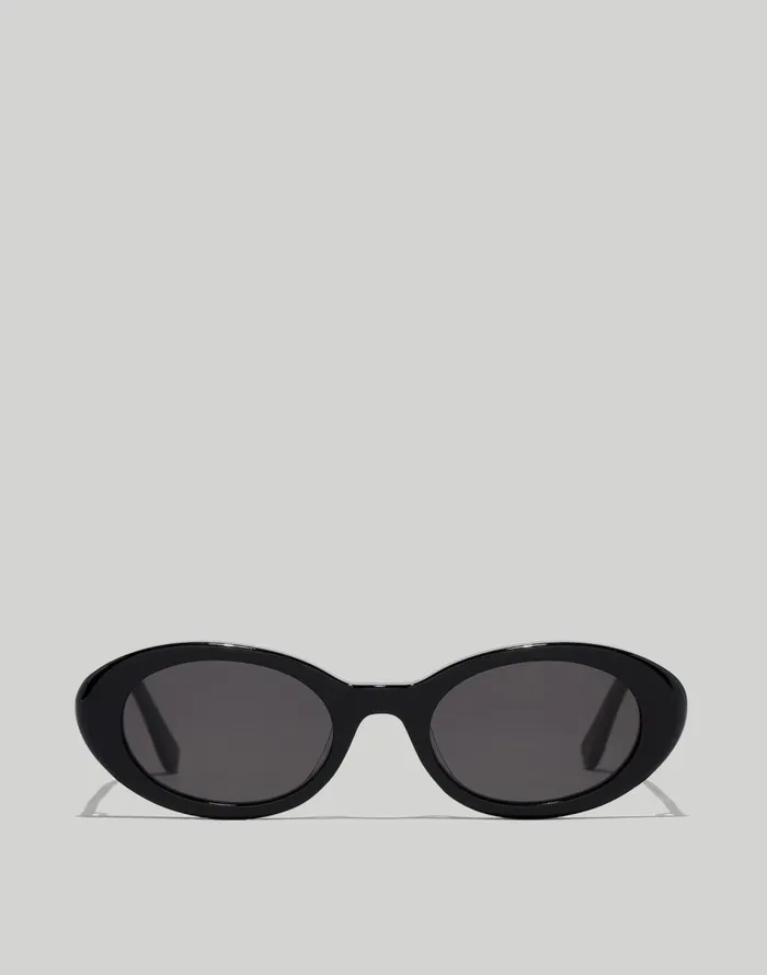 Madewell Russell Oval Sunglasses True Black Women Sunglasses