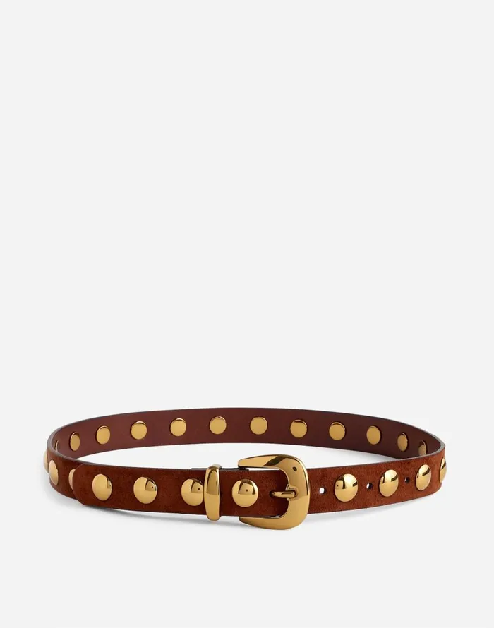 Madewell Studded Western Belt Soft Mahogany Women Belts