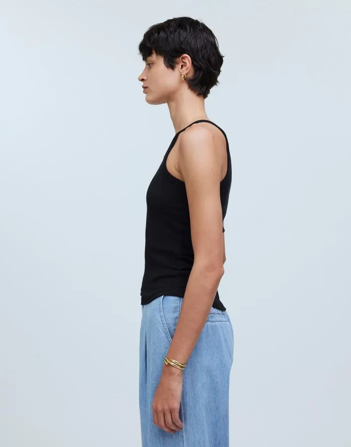 Madewell Supima Rib 03990s Tank True Black Women Tees