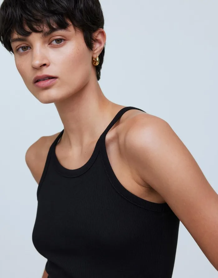 Madewell Supima Rib 03990s Tank True Black Women Tees