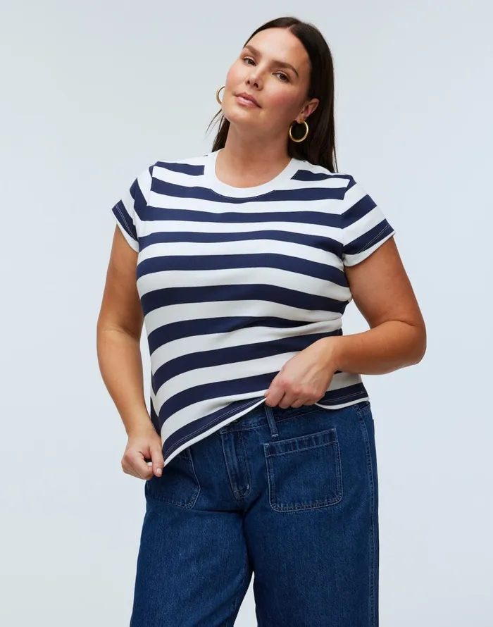 Madewell Supima Rib Tee Dark Nightfall Women Tees