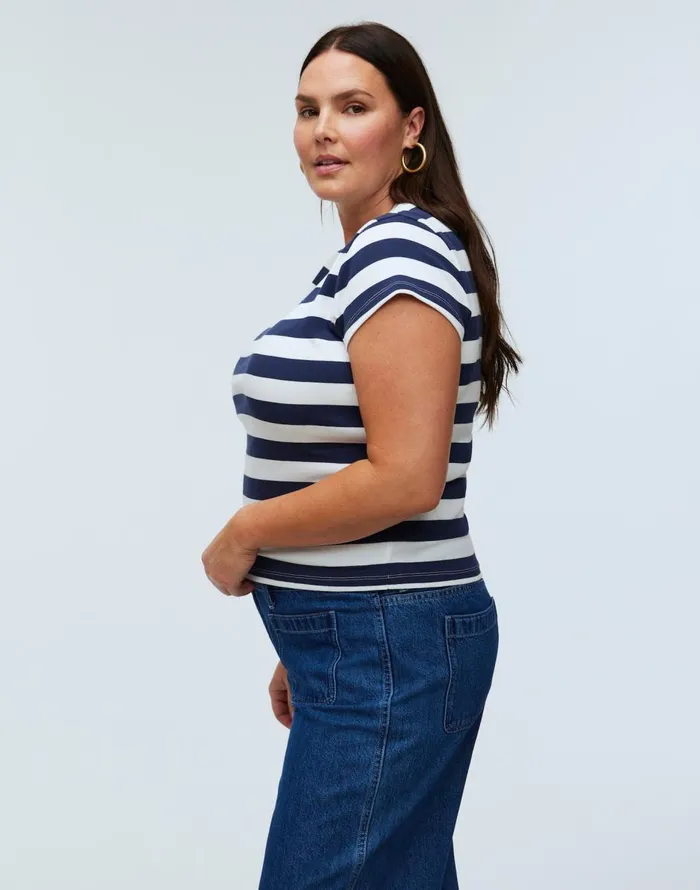 Madewell Supima Rib Tee Dark Nightfall Women Tees