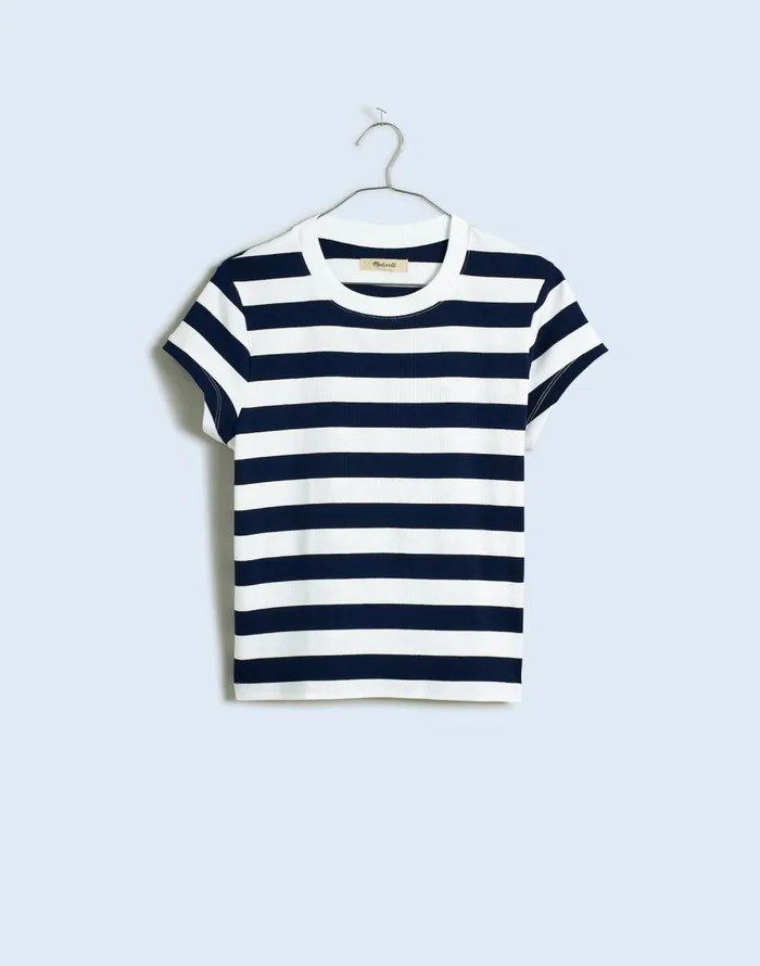 Madewell Supima Rib Tee Dark Nightfall Women Tees