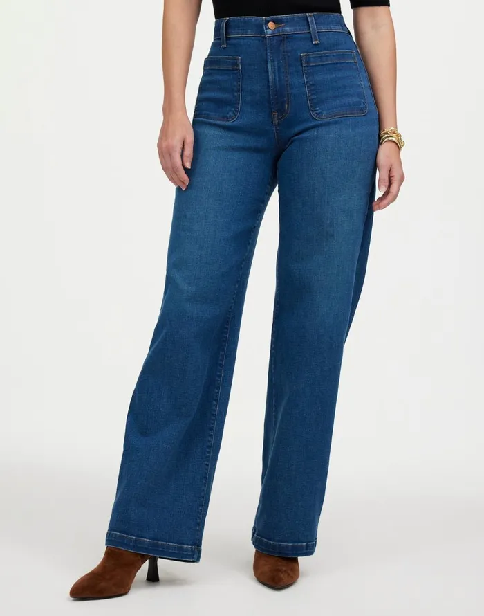 Madewell The Curvy Emmett WideLeg Jean Patch Pocket Edition Allentown Wash Women Jeans
