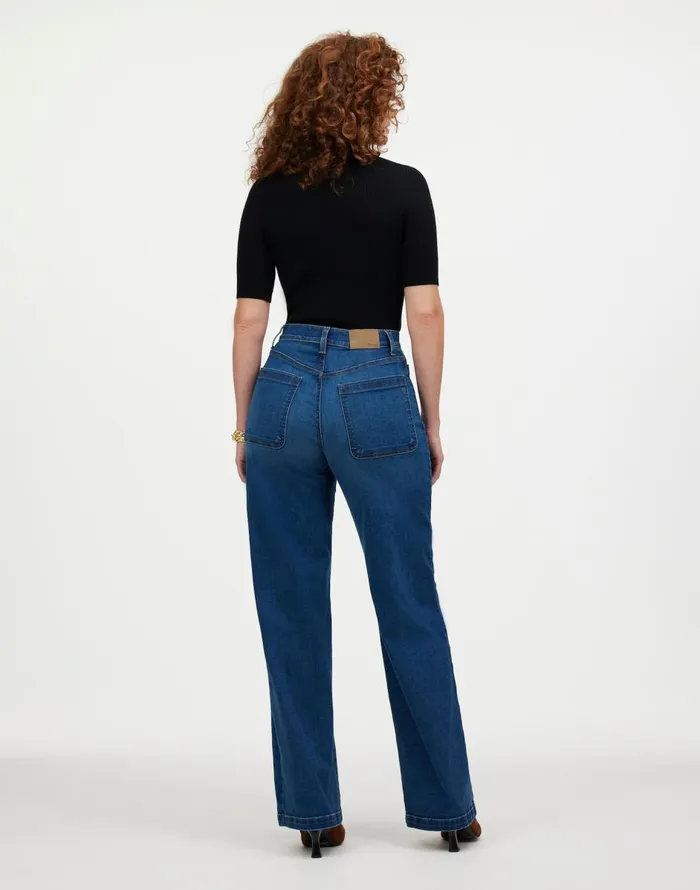 Madewell The Curvy Emmett WideLeg Jean Patch Pocket Edition Allentown Wash Women Jeans