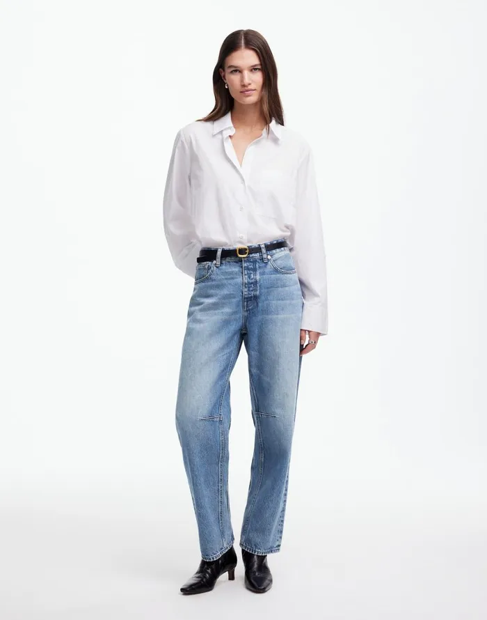 Madewell The Darted BarrelLeg Jean Dobbins Wash Women Jeans