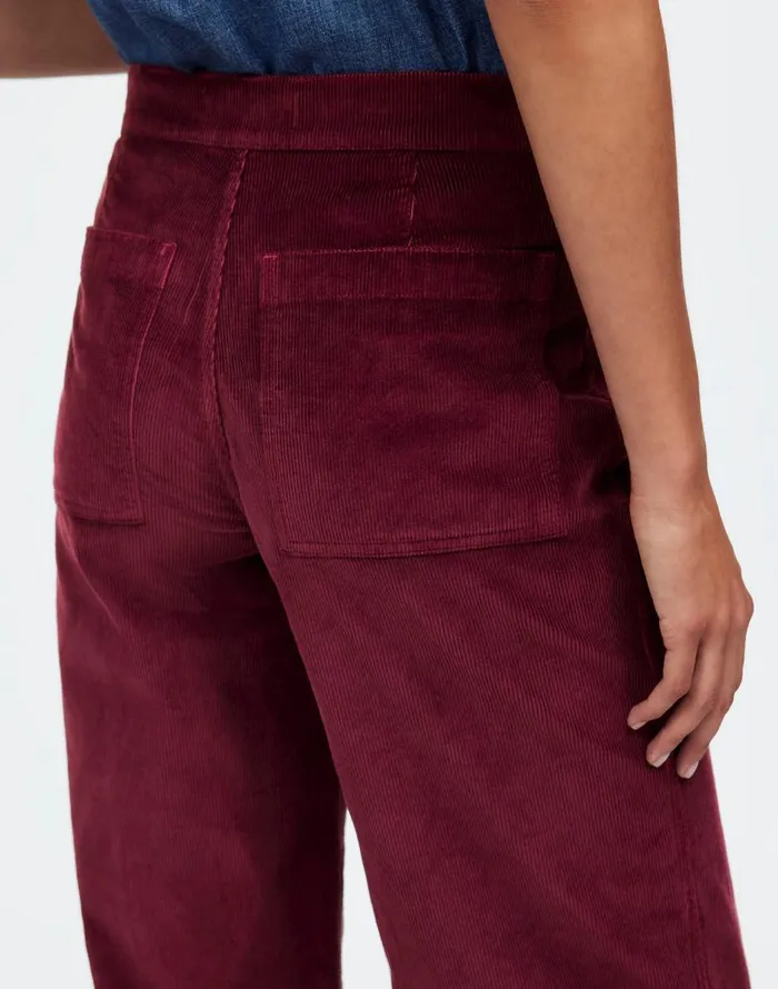 Madewell The Emmett WideLeg Pant In Corduroy Welt Pocket Edition Bordeaux Women Pants