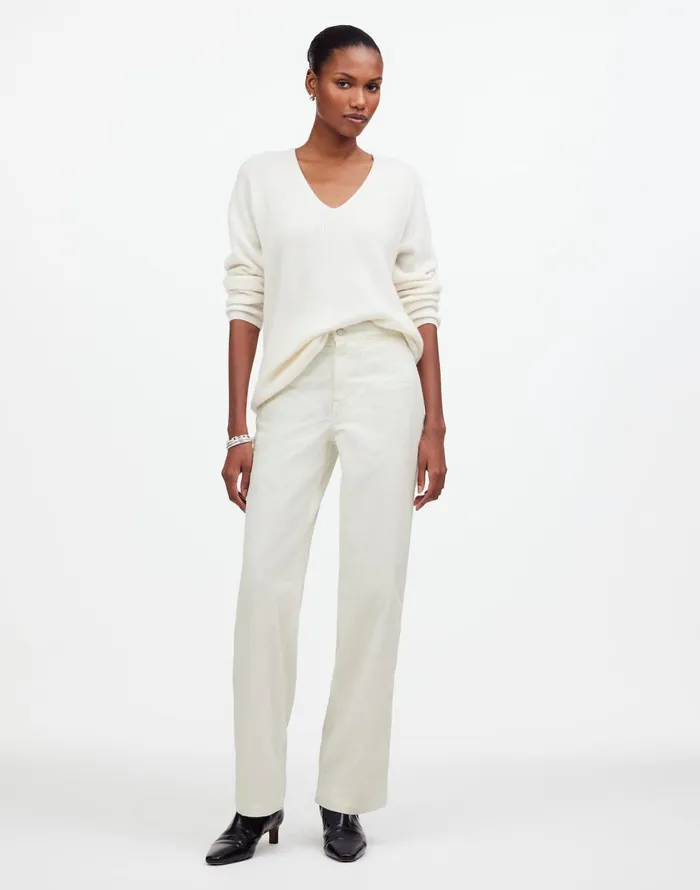 Madewell The Emmett WideLeg Pant In Corduroy Welt Pocket Edition Winter White Women Pants Madewell The Emmett WideLeg Pant In Corduroy Welt Pocket Edition Winter White Women Pants