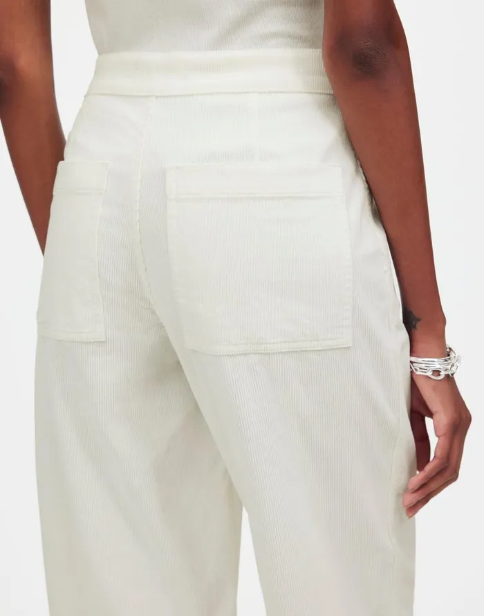 Madewell The Emmett WideLeg Pant In Corduroy Welt Pocket Edition Winter White Women Pants