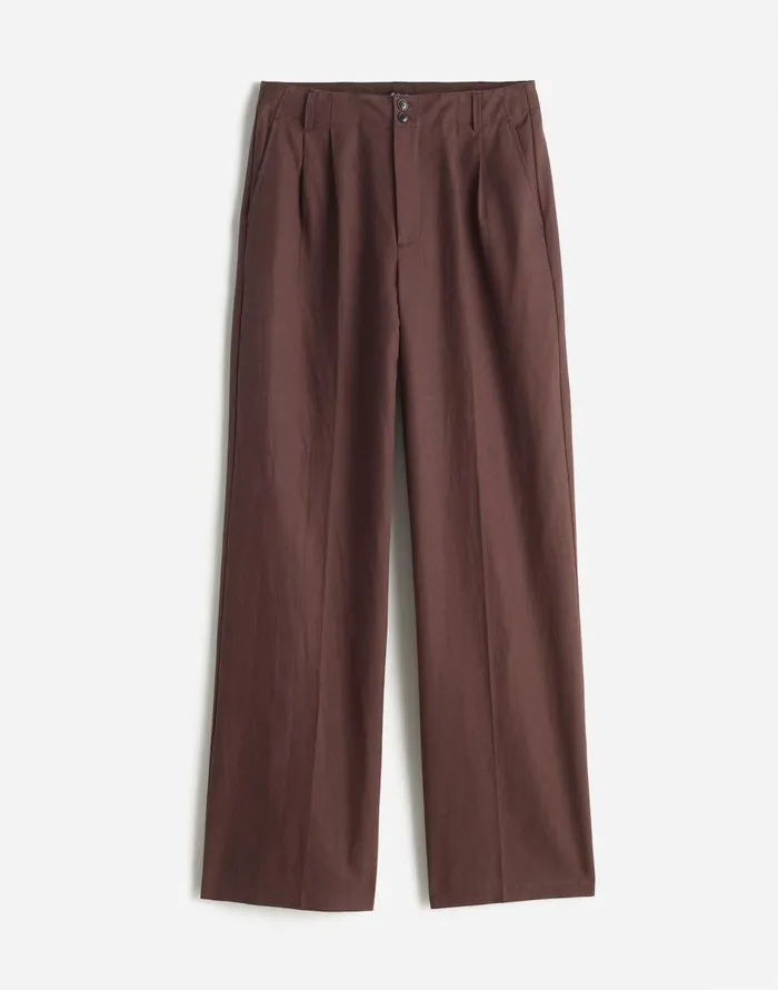 Madewell The Harlow WideLeg Pant In Drapey Twill Dark Carob Women Pants
