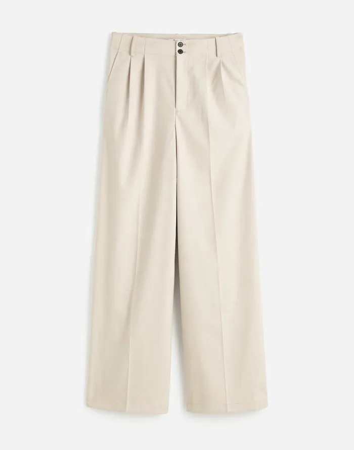 Madewell The Harlow WideLeg Pant In Flannel Pebble Stone Women Pants