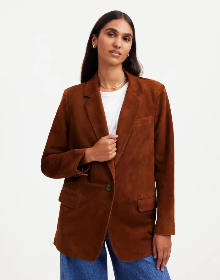 Madewell The Kline Blazer Soft Mahogany Women Coats Jackets