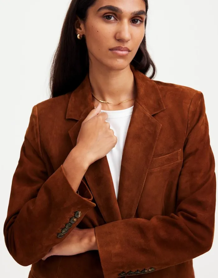 Madewell The Kline Blazer Soft Mahogany Women Coats Jackets