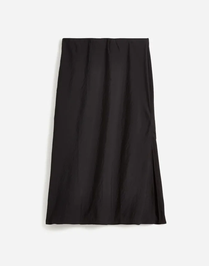 Madewell The Layton Midi Slip Skirt True Black Women Skirts
