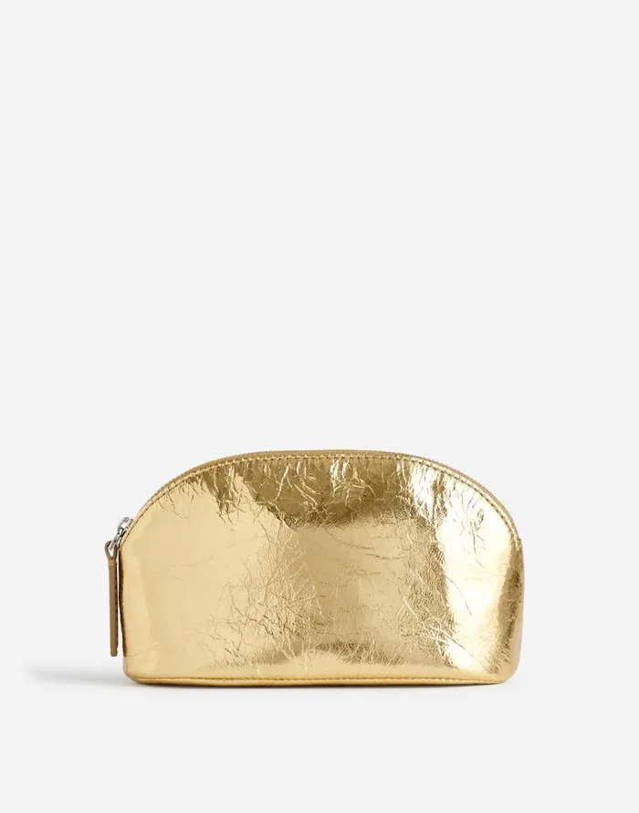 Madewell The Makeup Pouch Gold Metallic Women Pouches and Wallets