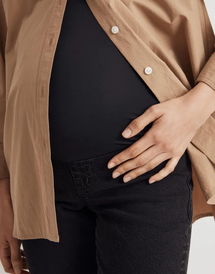 Madewell The Maternity OverTheBelly 03990s Straight Jean In Belmere Wash Belmere Wash Women Jeans