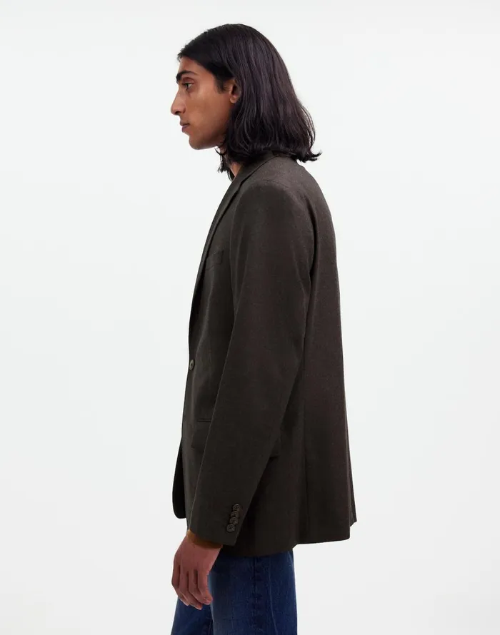 Madewell The Roebling TwoButton Blazer In Italian Fabric Hthr Chocolate Men Coats Jackets