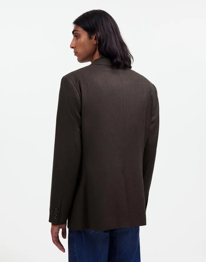 Madewell The Roebling TwoButton Blazer In Italian Fabric Hthr Chocolate Men Coats Jackets