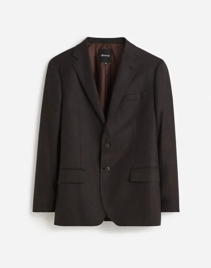 Madewell The Roebling TwoButton Blazer In Italian Fabric Hthr Chocolate Men Coats Jackets