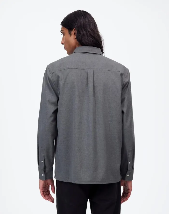 Madewell Twill Easy LongSleeve Shirt Light Grey Men Shirts