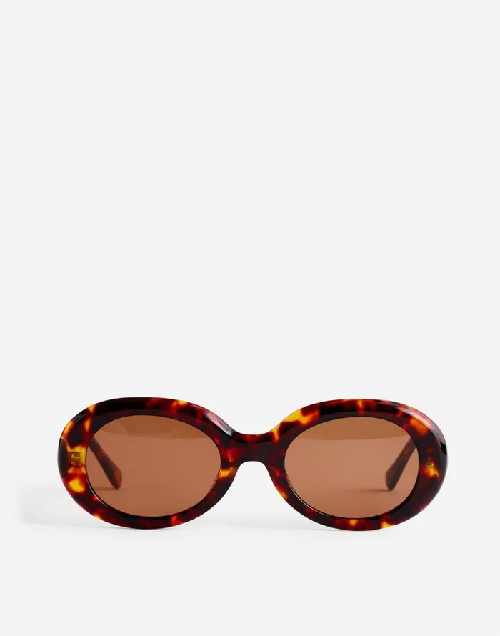 Madewell Valoma Chunky Oval Sunglasses Dark Tortoise Women Sunglasses