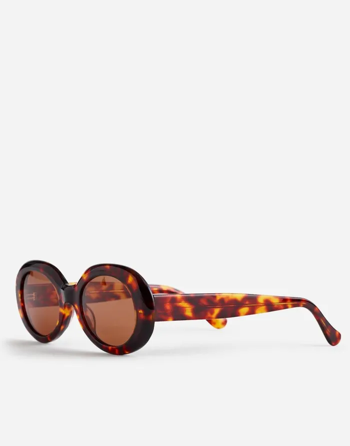 Madewell Valoma Chunky Oval Sunglasses Dark Tortoise Women Sunglasses