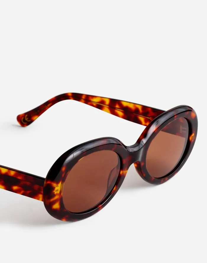 Madewell Valoma Chunky Oval Sunglasses Dark Tortoise Women Sunglasses
