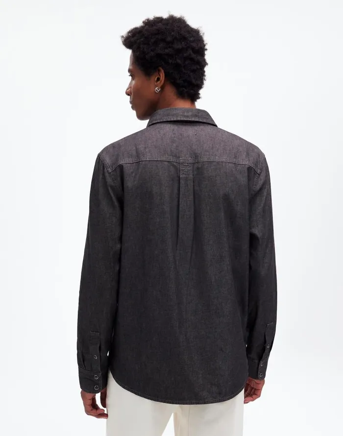 Madewell Western Easy Shirt In Chambray Kennedale Wash Men Shirts