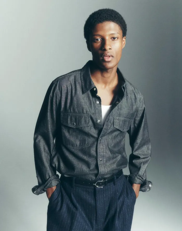 Madewell Western Easy Shirt In Chambray Kennedale Wash Men Shirts