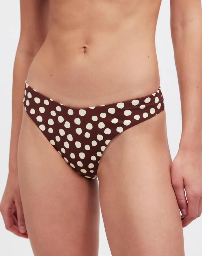 Madewell Zulu and Zephyr Currant Spot Curve Bikini Bottom Currant Spot Women Swim