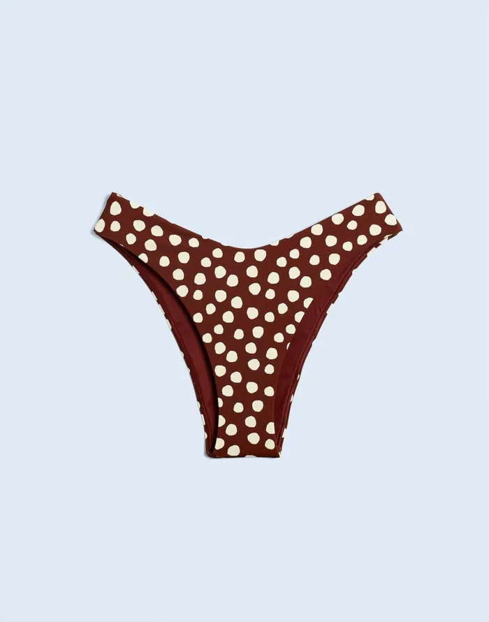 Madewell Zulu and Zephyr Currant Spot Curve Bikini Bottom Currant Spot Women Swim