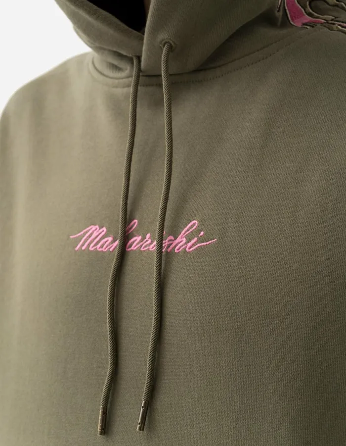 Maharishi Hooded Sweats 6010 Cobra Organic Hooded Sweat Olive OG107F 8211 Men