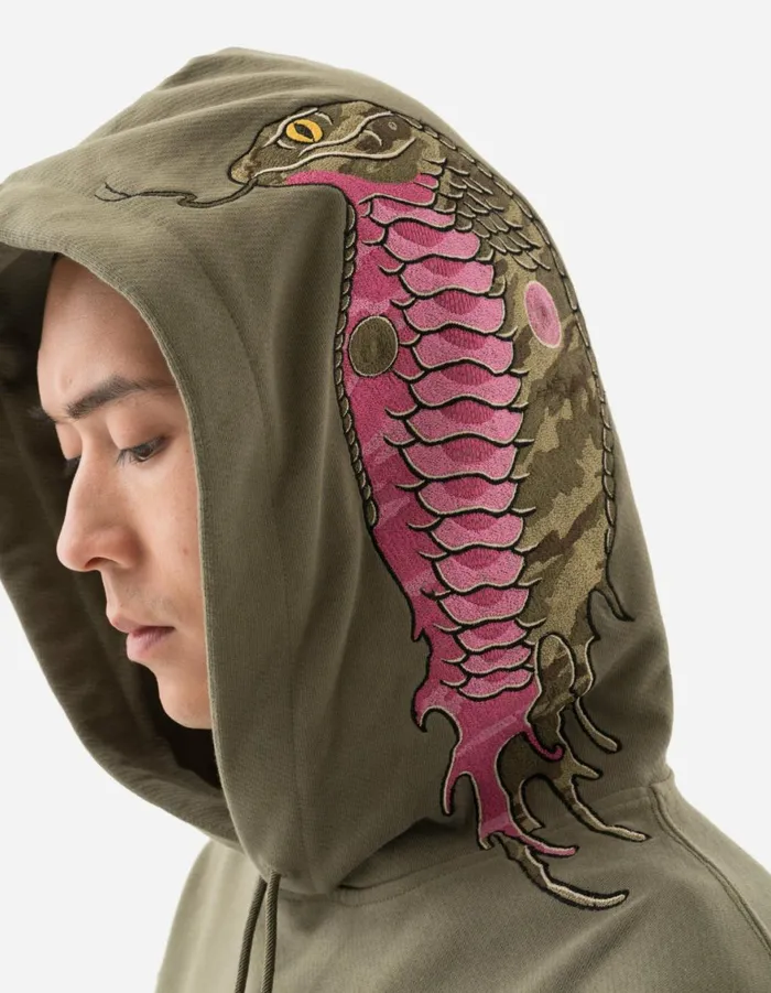 Maharishi Hooded Sweats 6010 Cobra Organic Hooded Sweat Olive OG107F 8211 Men
