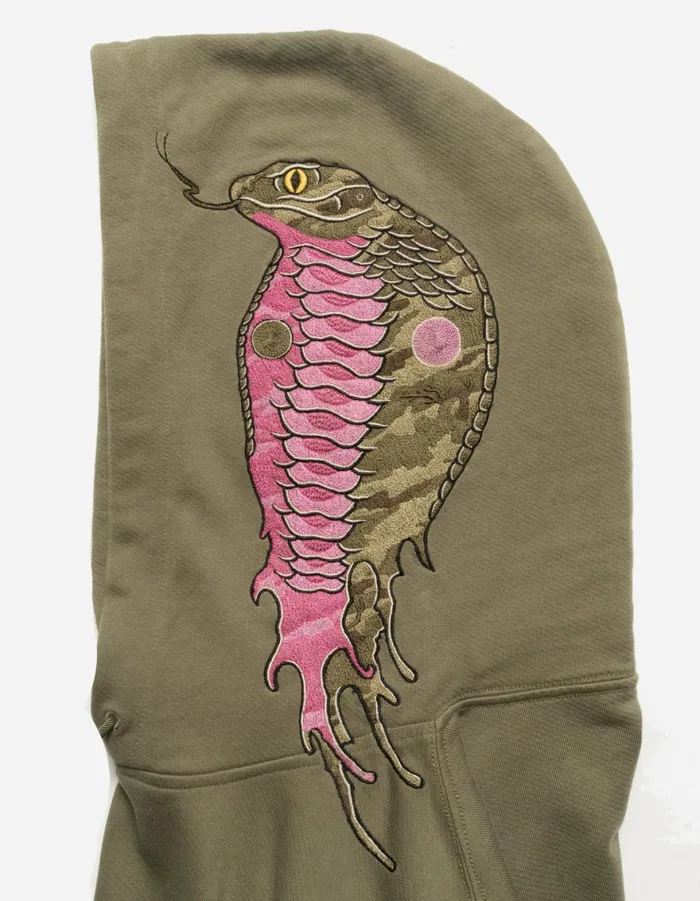 Maharishi Hooded Sweats 6010 Cobra Organic Hooded Sweat Olive OG107F 8211 Men