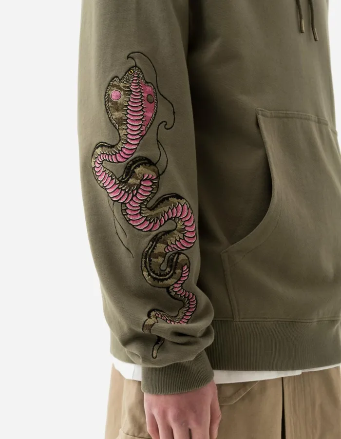 Maharishi Hooded Sweats 6010 Cobra Organic Hooded Sweat Olive OG107F 8211 Men