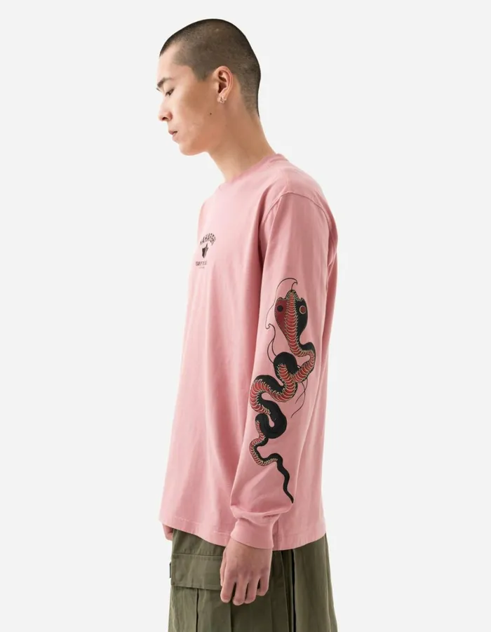 Maharishi Long Sleeve TShirts 1452 Year Of The Snake LS TShirt Pink 8211 Men