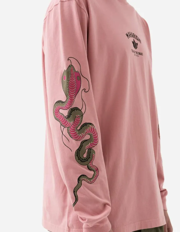 Maharishi Long Sleeve TShirts 1452 Year Of The Snake LS TShirt Pink 8211 Men