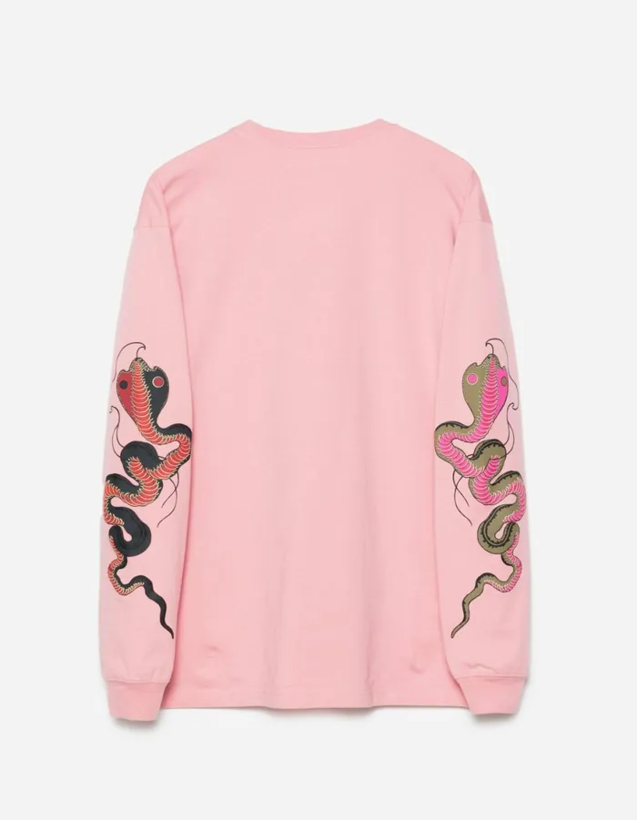 Maharishi Long Sleeve TShirts 1452 Year Of The Snake LS TShirt Pink 8211 Men