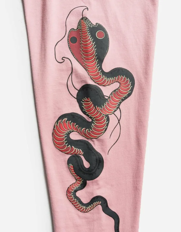 Maharishi Long Sleeve TShirts 1452 Year Of The Snake LS TShirt Pink 8211 Men