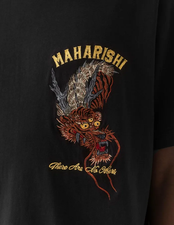 Maharishi Short Sleeve TShirts 6100 Tour Tiger Dragon TShirt Black 8211 Men