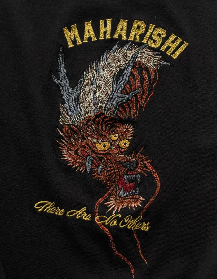 Maharishi Short Sleeve TShirts 6100 Tour Tiger Dragon TShirt Black 8211 Men
