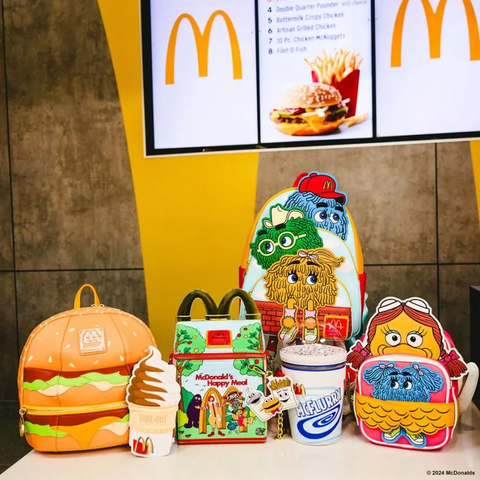 McDonald039s Vintage Fry Kids Triple Pocket Mini Backpack Unisex Loungefly Backpacks McDonald039s Vintage Fry Kids Triple Pocket Mini Backpack Unisex Loungefly Backpacks