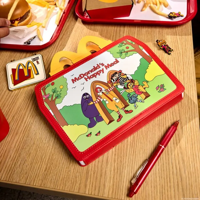 McDonald039s Vintage Happy Meal Lunchbox Stationery Journal Unisex Loungefly Small Accessories McDonald039s Vintage Happy Meal Lunchbox Stationery Journal Unisex Loungefly Small Accessories