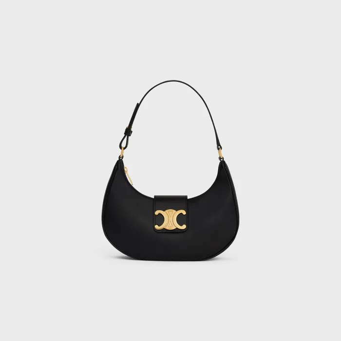 Medium Ava Triomphe Bag In Smooth Calfskin Black Women CELINE AVA TRIOMPHE